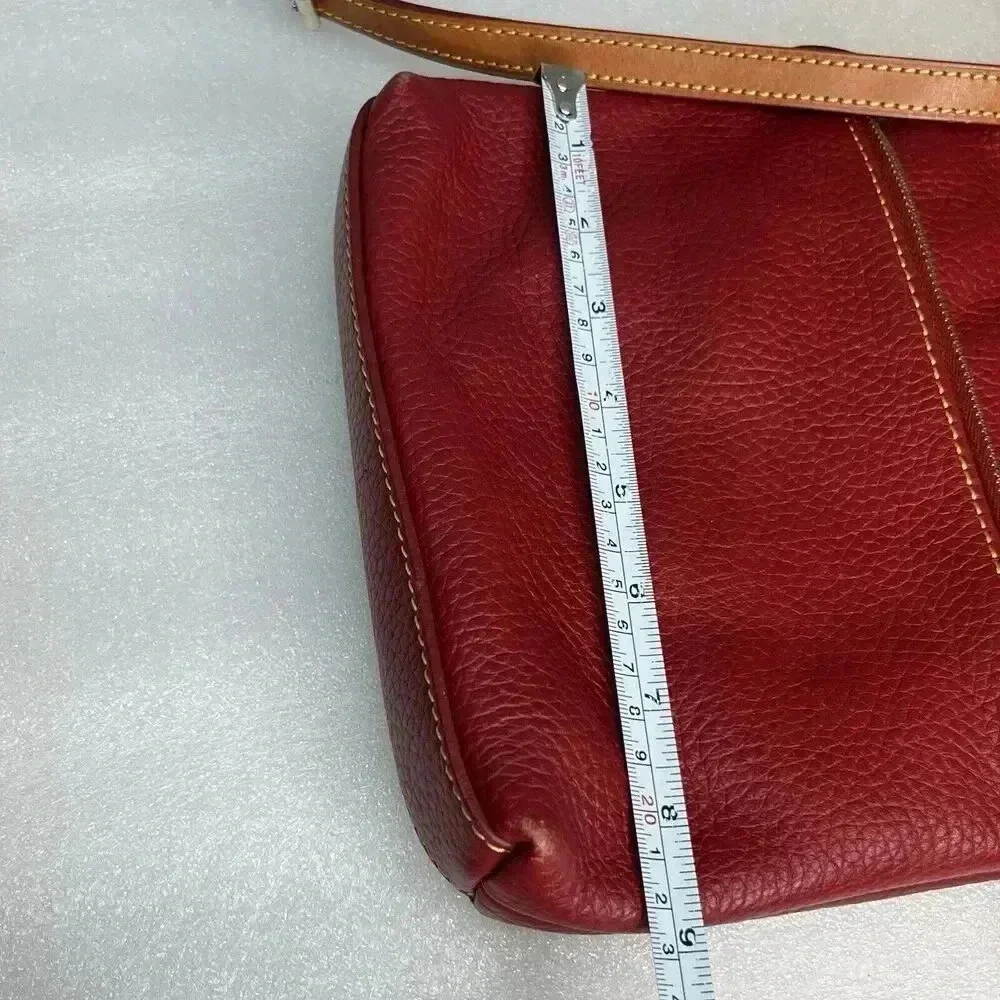 Dooney And‎ Bourke Dillen Letter Carrier Leather Crossbody Purse Burgundy
